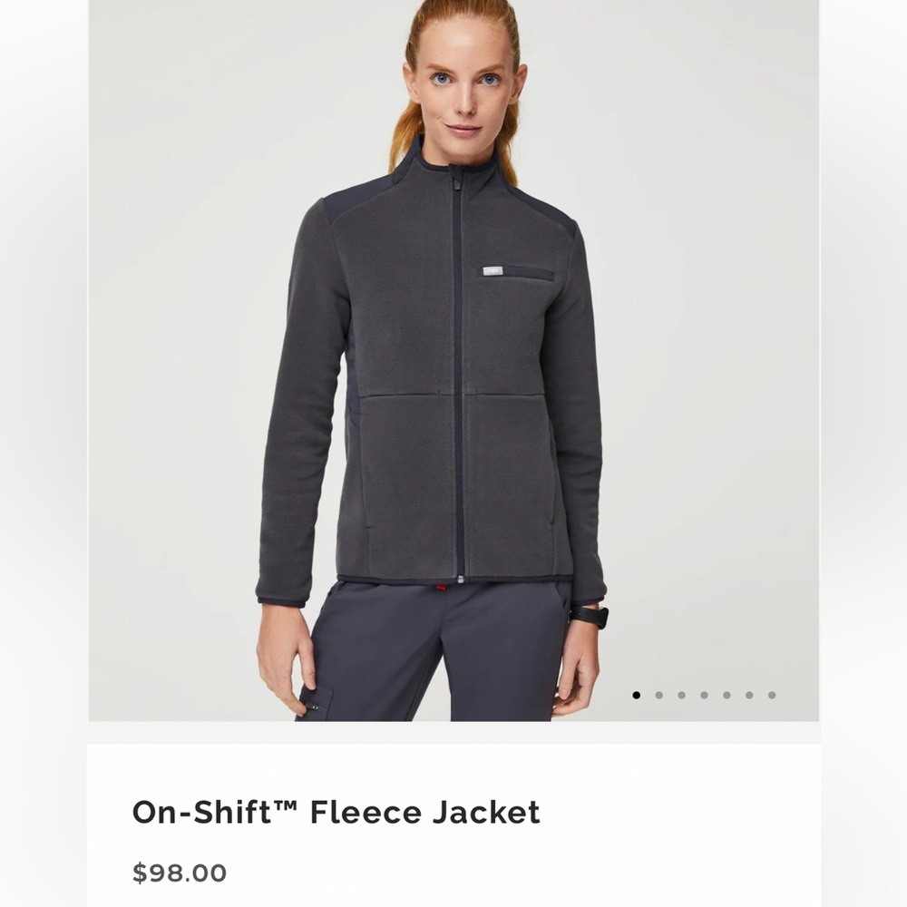 FIGS on shift fleece jacket XS deep charcoal